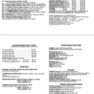 updated menu