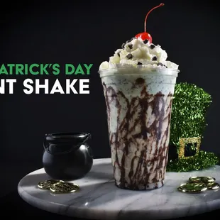 st patrick&apos;s day mint shake