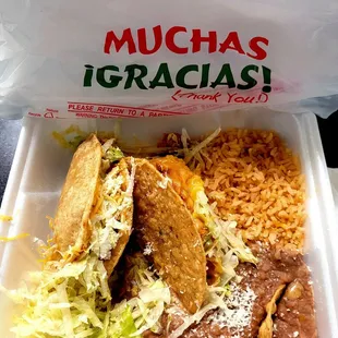 Two tacos combo platter.