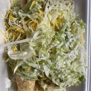 Bland flavorless beef taquitos