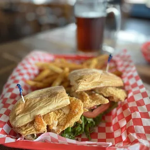 Fried shrimp Poboy.