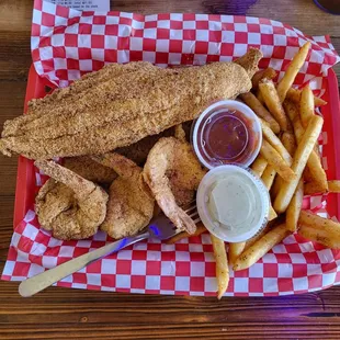 Fried catfish and shrimp