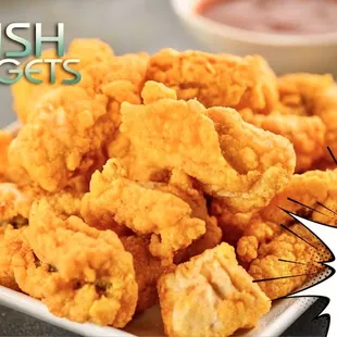 a plate of fried nuggies