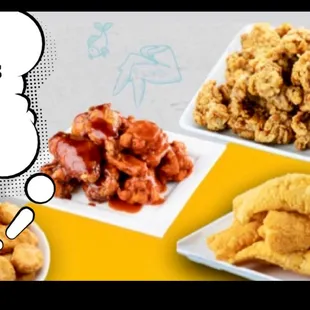 chicken wings and fried chicken, food