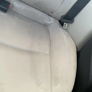 Right back seat stain that wasn't there at all before I went to this place.