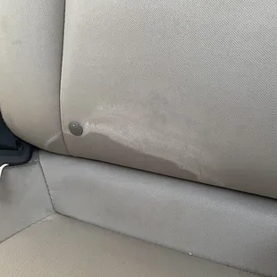 Left back seat stain that was not previously there