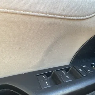 stain that wasn't on the door when I went in