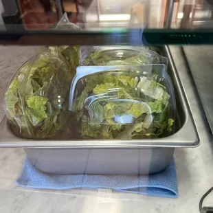 Small salads available up front.
