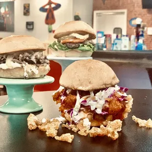 two sliders on a table