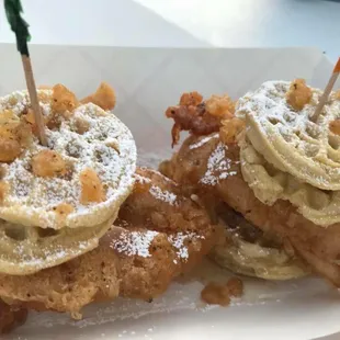 two waffles on a plate