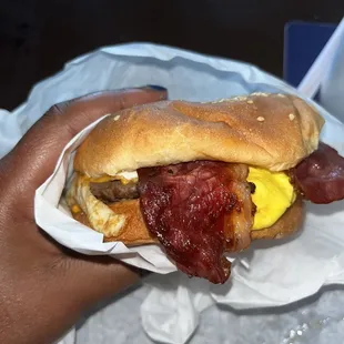 4. Single Bacon Burger Combo w/ egg