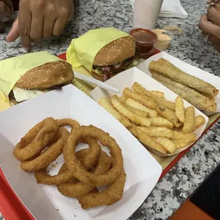 a variety of fast food items