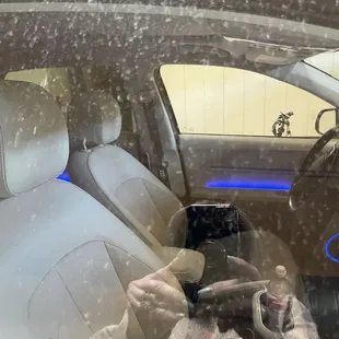 "Water spots" which looked more like mud which had been thrown.