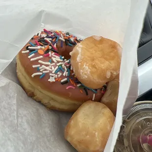 Sprinkle donut and donut holes