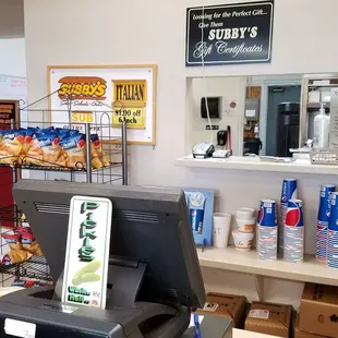 a cash register in a store