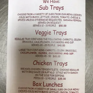 menu, sandwiches