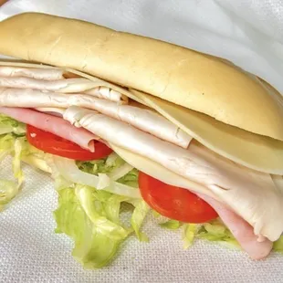a sub sandwich on a napkin