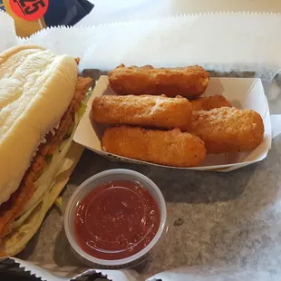 Pork tenderloin and chz sticks