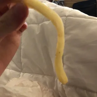 Fries that were dipped in the fryer about 10 seconds.