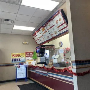 the inside of a restaurant