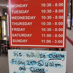 Holiday hours December 2021