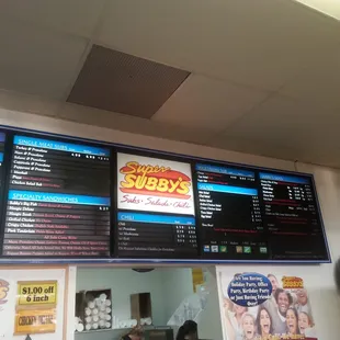the menu and prices