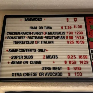 menu