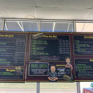 the menu of a restaurant