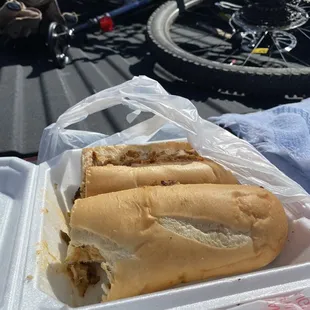 Chicken Philly after a bike ride