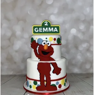 Elmo themed birthday cake