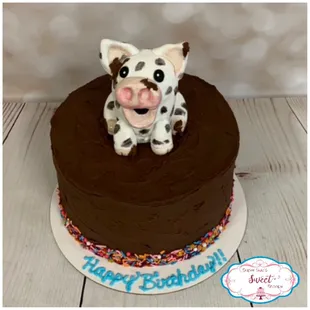 Chocolate cake with edible topper