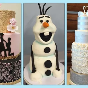 Do you wanna build a snowman?  Olaf is carved from 100% cake and is all edible.