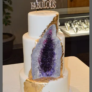 The geode cake I made for A.T. Thomas Jewelers and their 40th anniversary VIP sale.