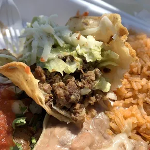 Crispy carne asada taco