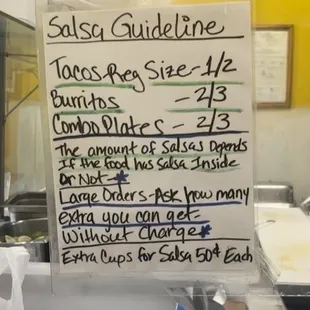 Rules for the salsa and refills