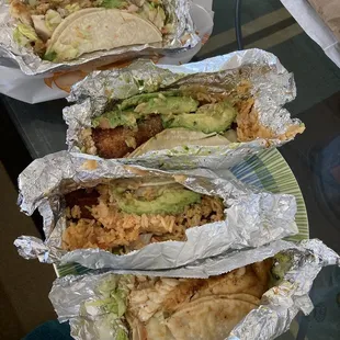 Fish tacos both regular and super and grilled and breaded