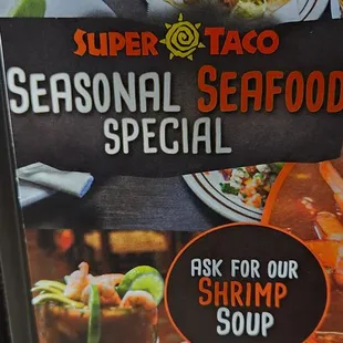 a menu