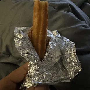 Dry no cinnamon Churro, not even caramel filled!