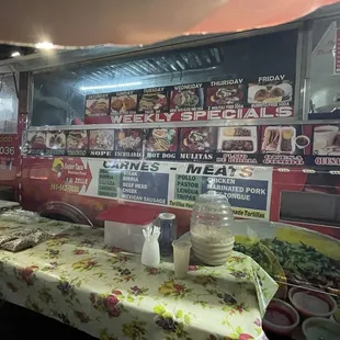Menu with specials