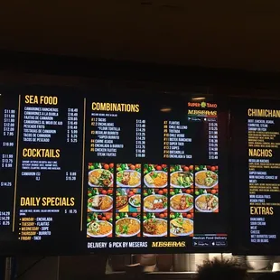 menus and prices