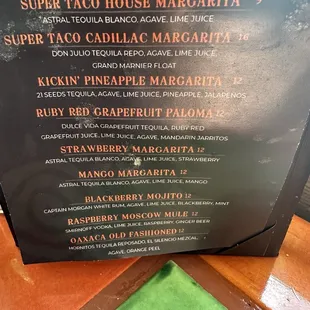 menu