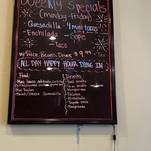 Weekly specials