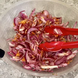 Red pickled onions