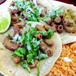 You'll love and crave for their Tacos de Tripas!  They prepare and cook them up just right, slightly crispy and tender. So good!
