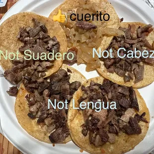 Tacos asked but they gave what they wanted instead of what was ordered