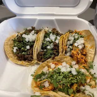 Asada &amp; shredded chicken