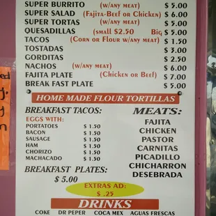 Updated menu.