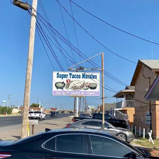 Front sign...