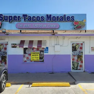 the front of the restaurant