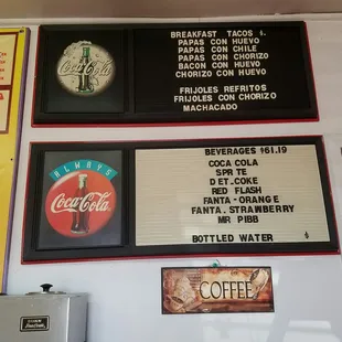 Breakfast menu